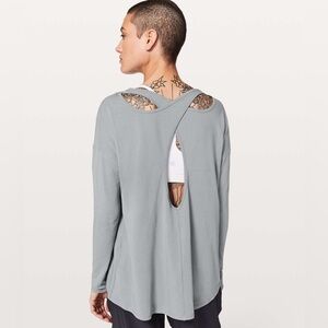 Lululemon Back Into It Gray Long Sleeve Tee
